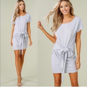 LAST - CHARLOTTE Tie Waist Dress - BLUE